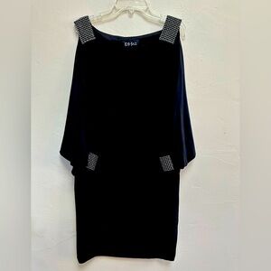 DJ JAZ Formal Event Mini Dress, size 12, Rhinestone detail, cold shoulder style